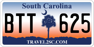 SC license plate BTT625