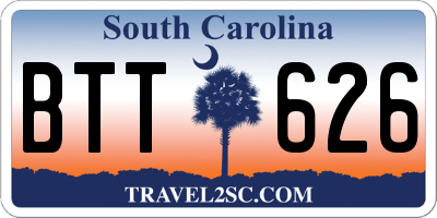 SC license plate BTT626
