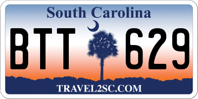 SC license plate BTT629