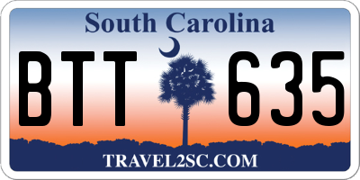 SC license plate BTT635