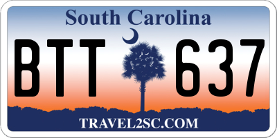 SC license plate BTT637