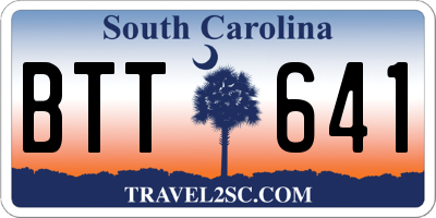 SC license plate BTT641