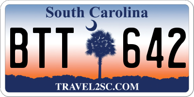 SC license plate BTT642