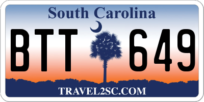 SC license plate BTT649