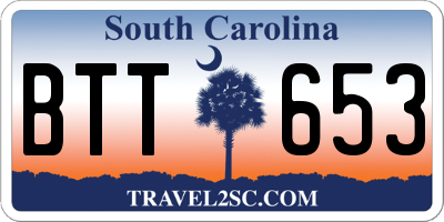SC license plate BTT653