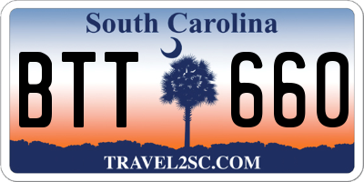 SC license plate BTT660