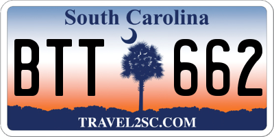 SC license plate BTT662