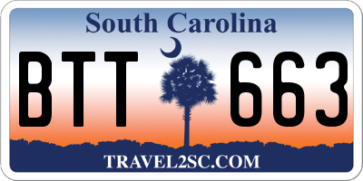 SC license plate BTT663