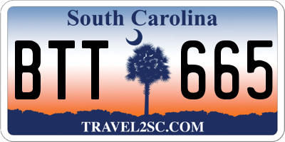 SC license plate BTT665