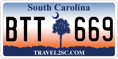 SC license plate BTT669