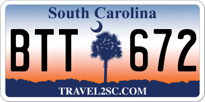 SC license plate BTT672