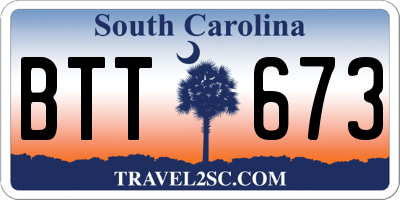SC license plate BTT673