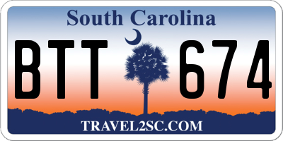 SC license plate BTT674