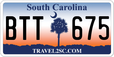SC license plate BTT675