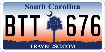 SC license plate BTT676