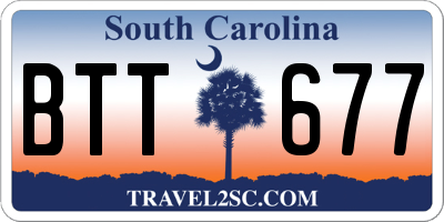 SC license plate BTT677