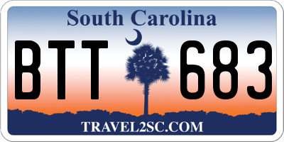 SC license plate BTT683