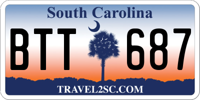 SC license plate BTT687