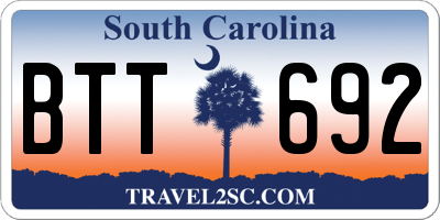 SC license plate BTT692