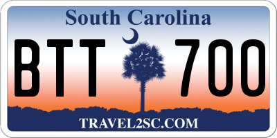 SC license plate BTT700