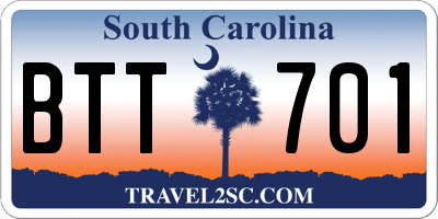 SC license plate BTT701