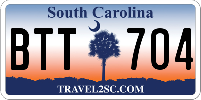 SC license plate BTT704