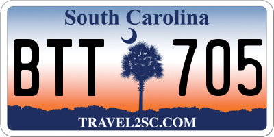 SC license plate BTT705