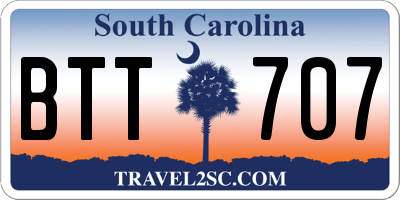SC license plate BTT707