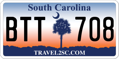 SC license plate BTT708