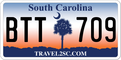 SC license plate BTT709
