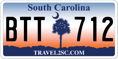 SC license plate BTT712