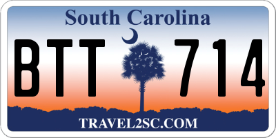 SC license plate BTT714
