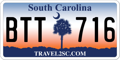 SC license plate BTT716