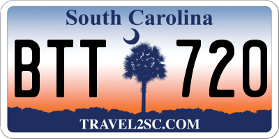 SC license plate BTT720