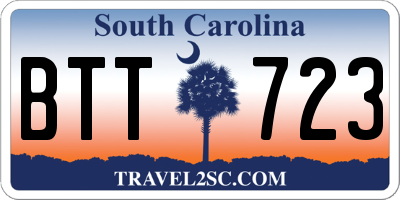 SC license plate BTT723