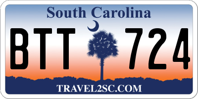 SC license plate BTT724