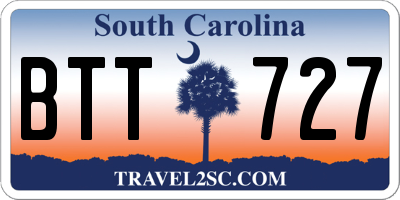 SC license plate BTT727