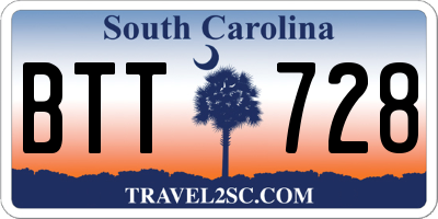 SC license plate BTT728