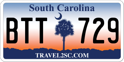 SC license plate BTT729
