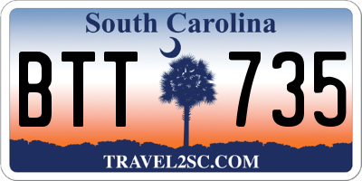 SC license plate BTT735