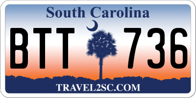 SC license plate BTT736