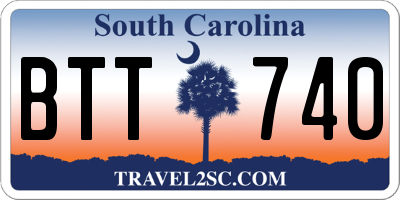 SC license plate BTT740