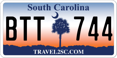 SC license plate BTT744