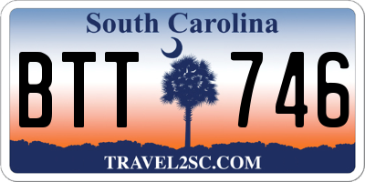 SC license plate BTT746