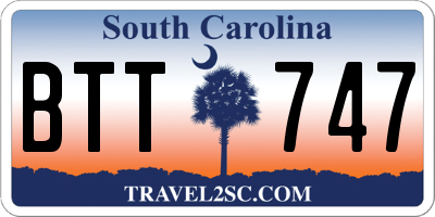 SC license plate BTT747