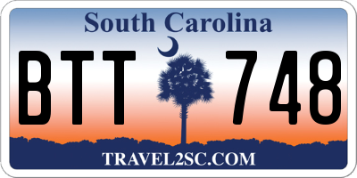SC license plate BTT748