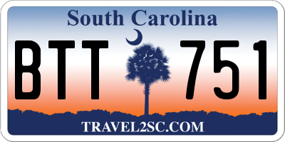 SC license plate BTT751