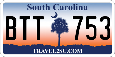 SC license plate BTT753
