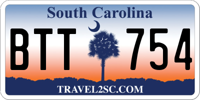 SC license plate BTT754