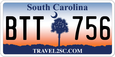 SC license plate BTT756